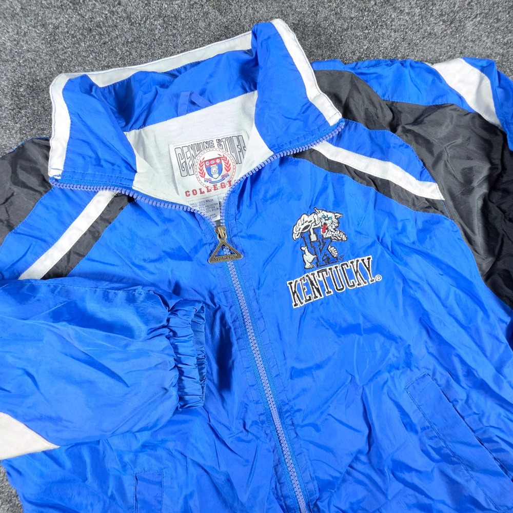 Kentucky Wildcats Genuine Stuff Full Zip Jacket Windbreaker Kids L 14-16 Blue
